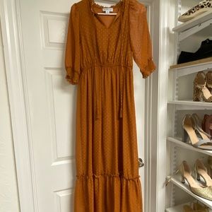 Rust orange maxi dress